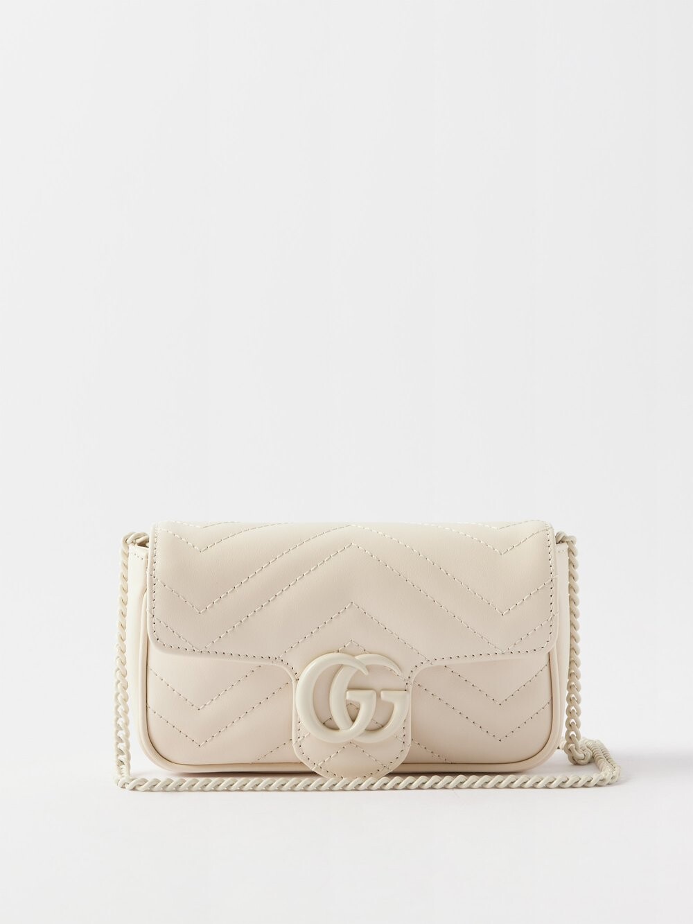 

Супермини-сумка через плечо из кожи gg marmont Gucci, белый