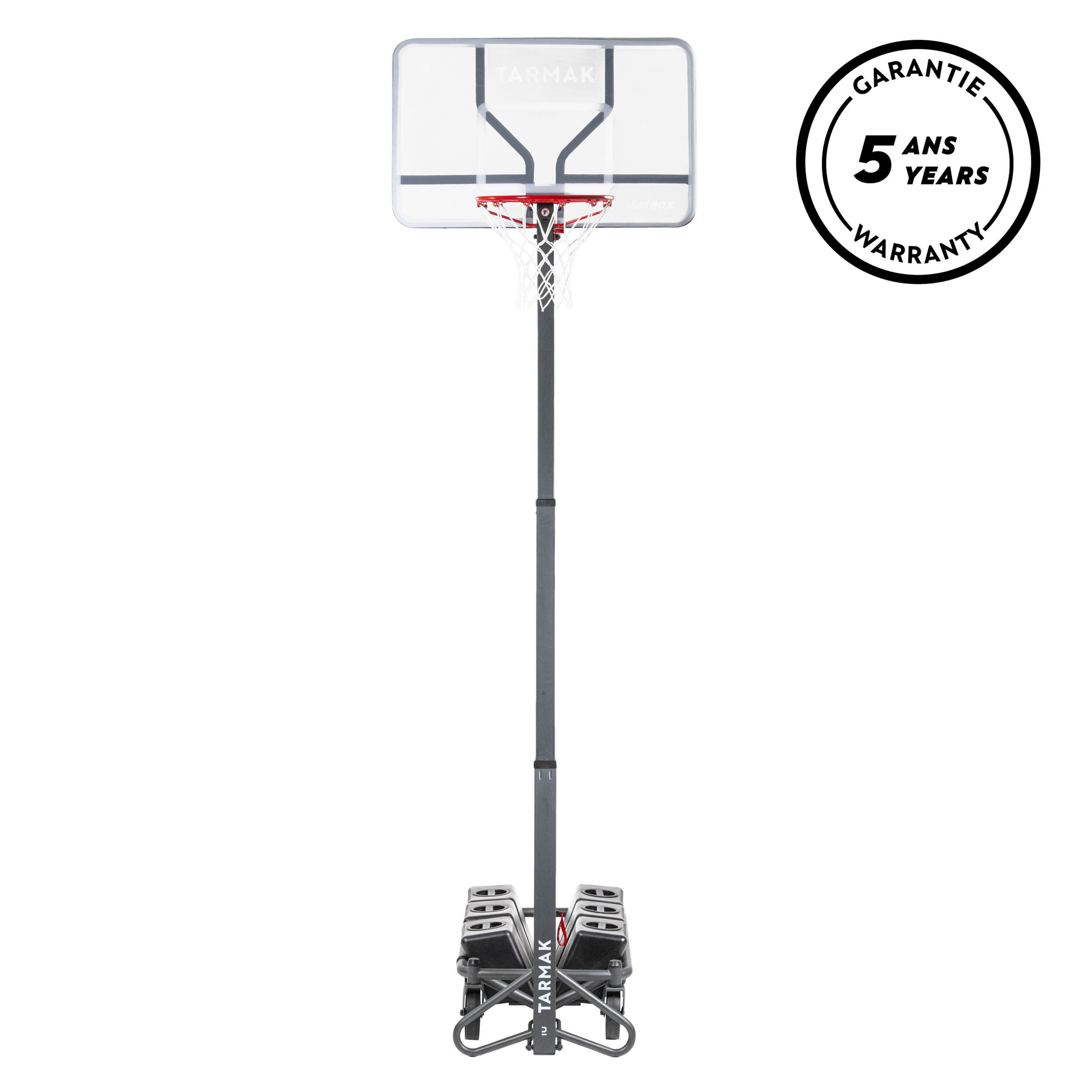 Регулируемая баскетбольная корзина 2,40-3,05м Tarmak B500 Easy Box цена и фото