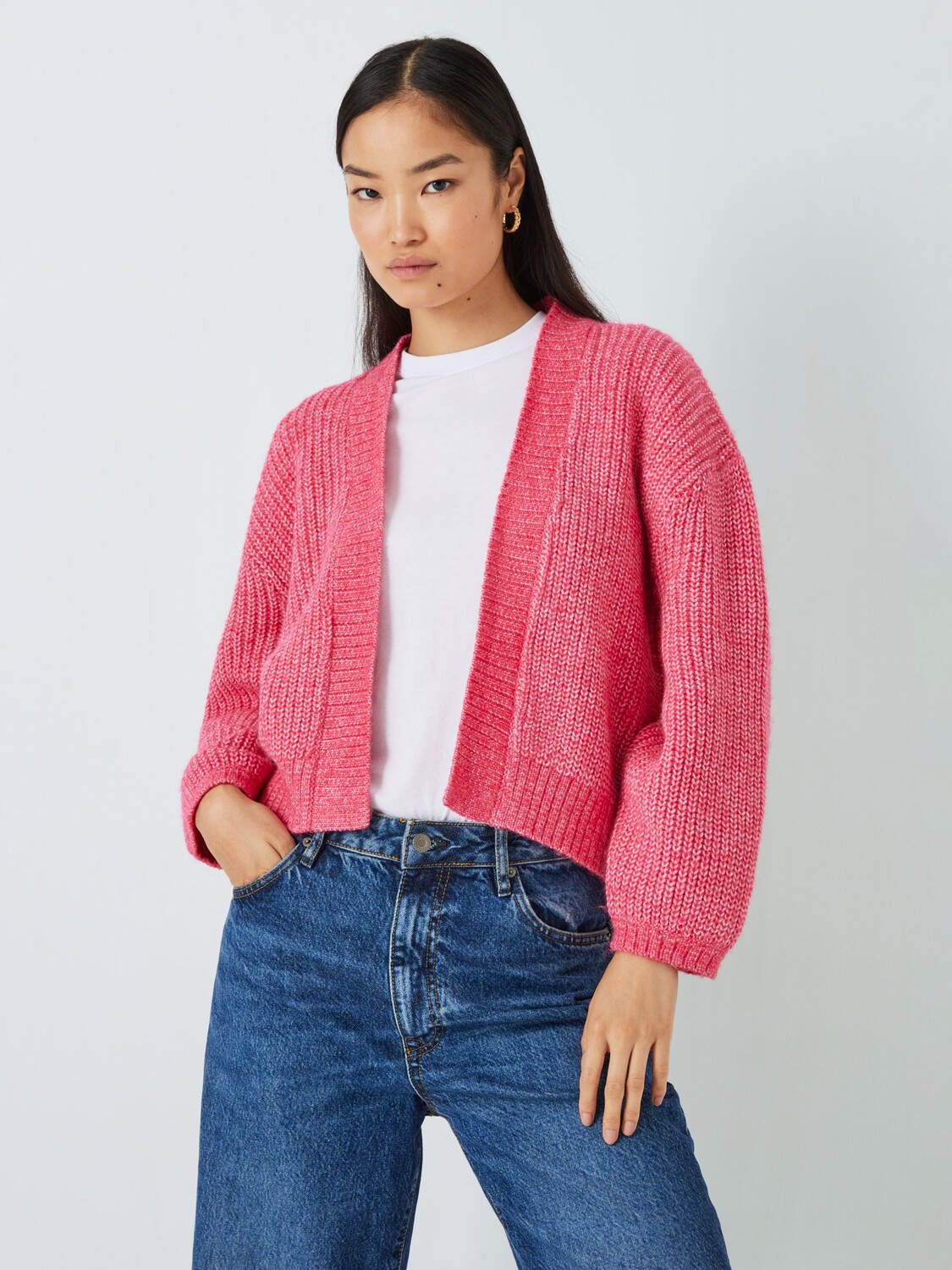 

John Lewis Anyday однотонный кардиган с краями розовый