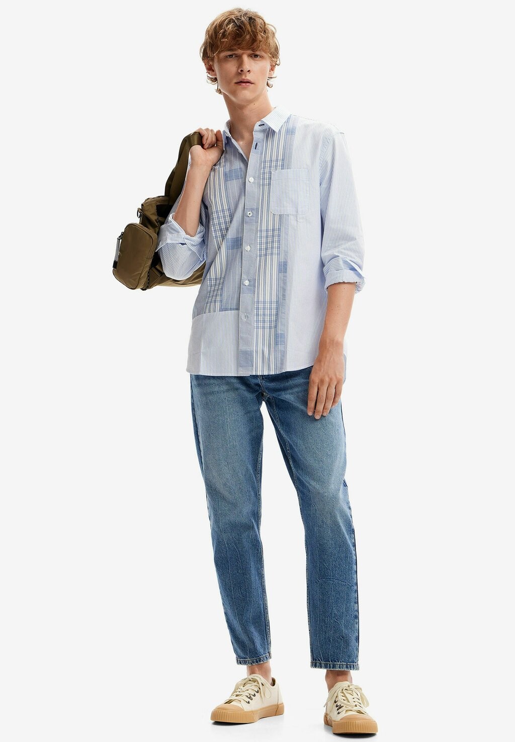 

Рубашка Plaid Patchwork Desigual, синий