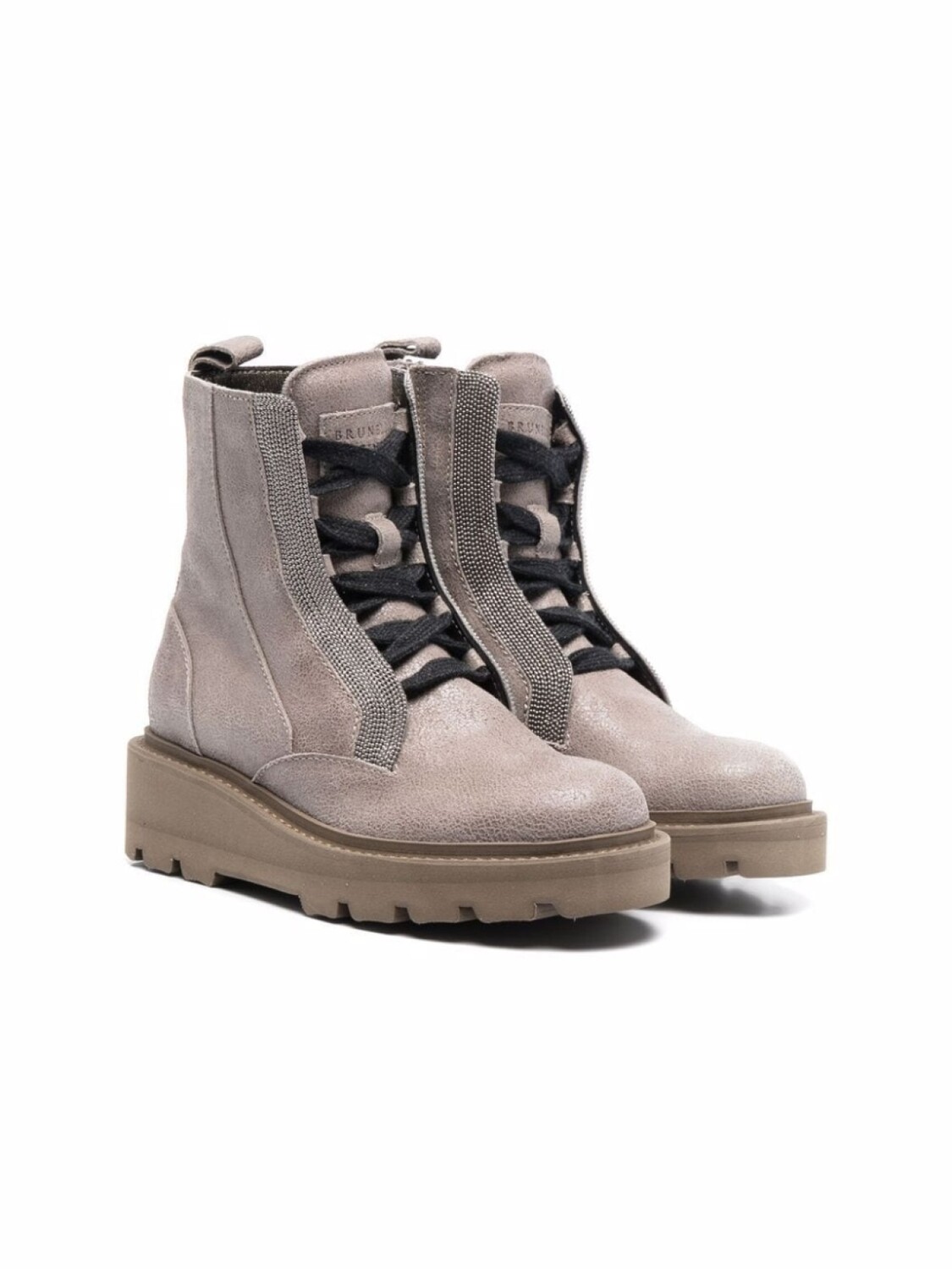 

Brunello Cucinelli Kids ботинки на шнуровке, серый