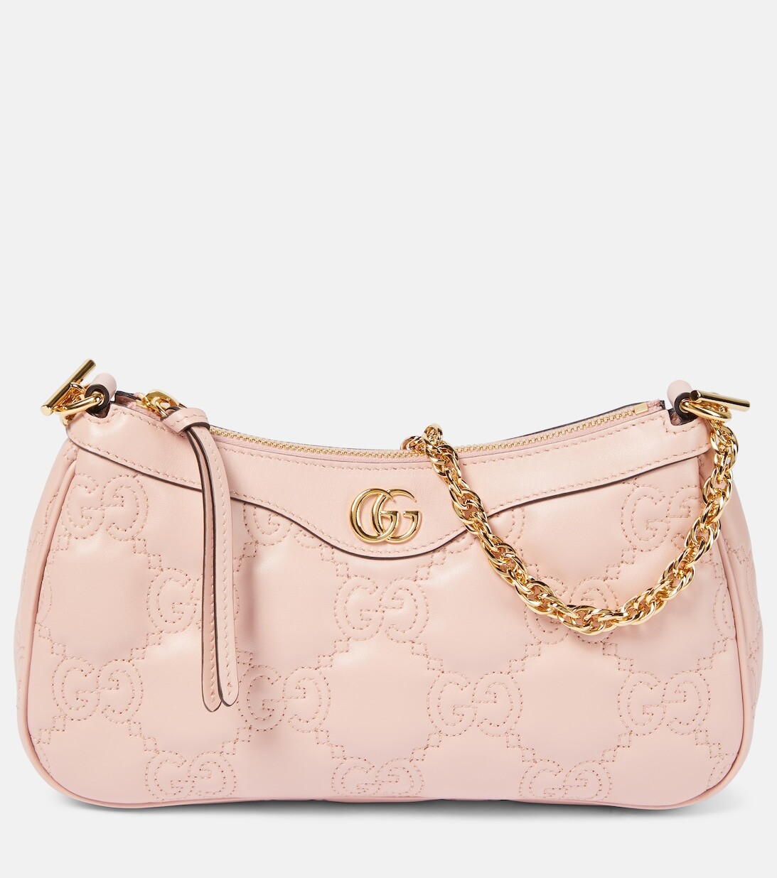

Сумка через плечо из матовой кожи с узором GG Gucci, розовый