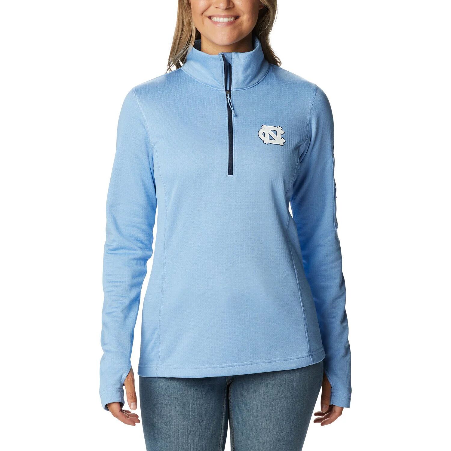 

Женский топ с застежкой-молнией до половины молнии Columbia Carolina Carolina Tar Heels North Carolina Tar Heels Park View