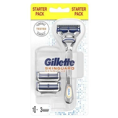 

Бритва + 3 картриджа Gillette, SkinGuard Sensitive