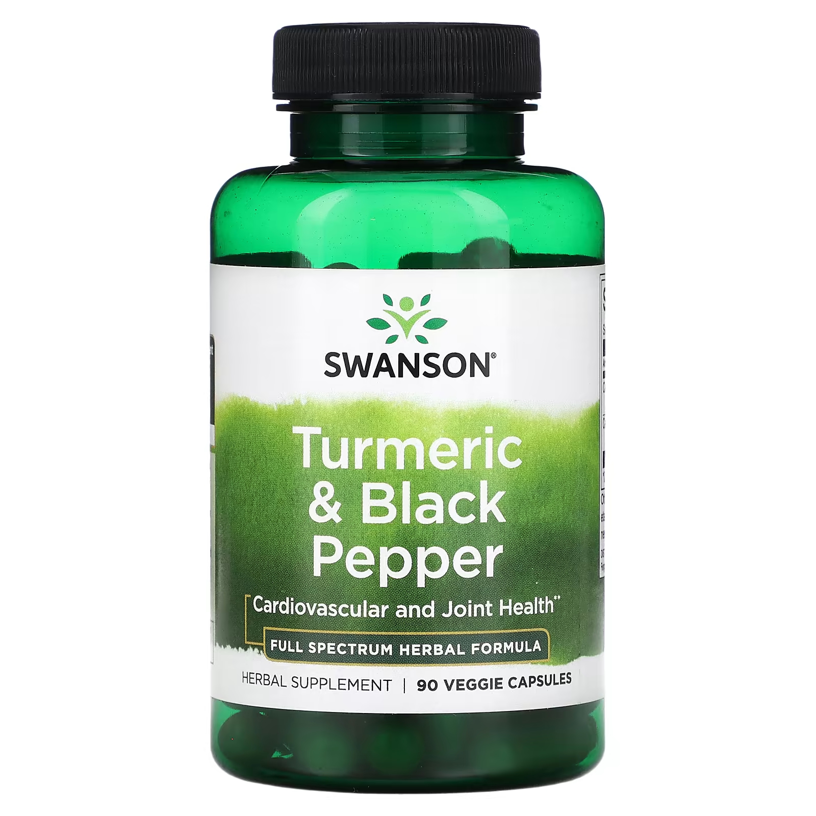 Растительная добавка Swanson Куркума и черный перец, 90 растительных капсул viva naturals органический куркумин из куркумы с черным перцем 500 мг 90 таблеток