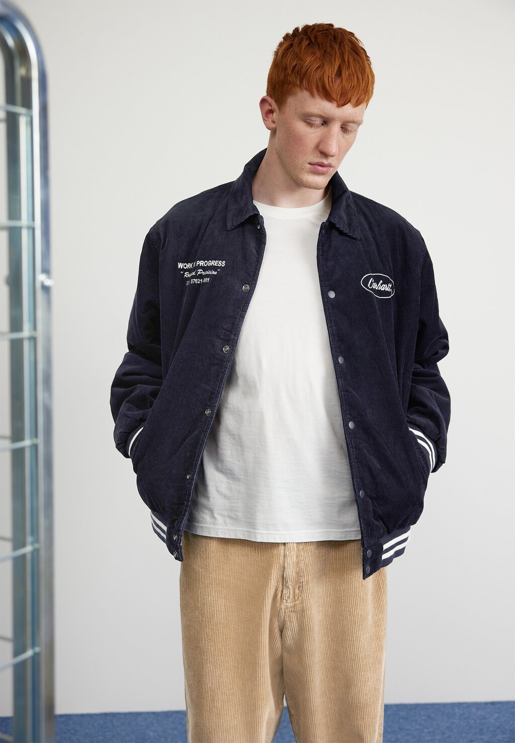 

Куртка Carhartt WIP КУРТКА RUGGED LETTERMAN, темно-синий/воск