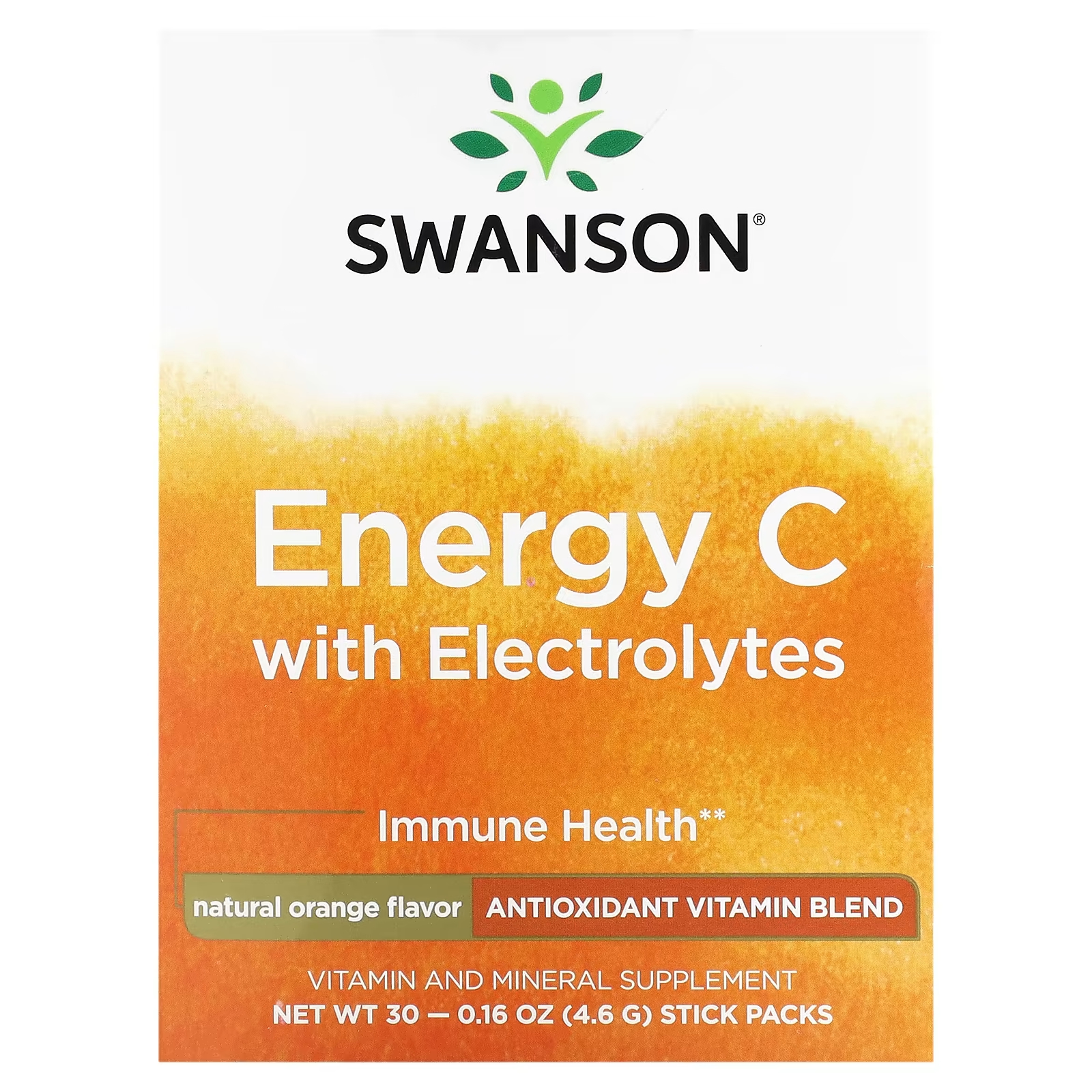 Витаминная и минеральная добавка Swanson Energy C Natural Orange с электролитами