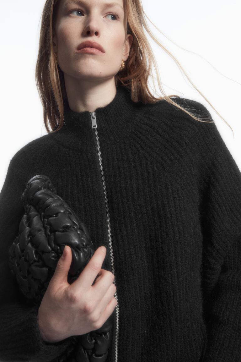 

Кардиган из альпака микс на молнии H&M, черный