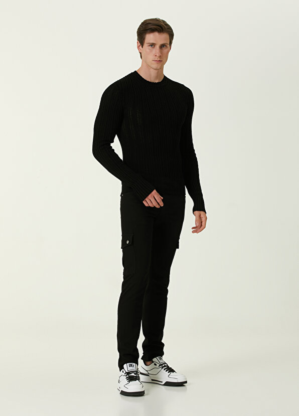 цена Черные джинсовые брюки-карго скинни стрейч essential Dolce&Gabbana