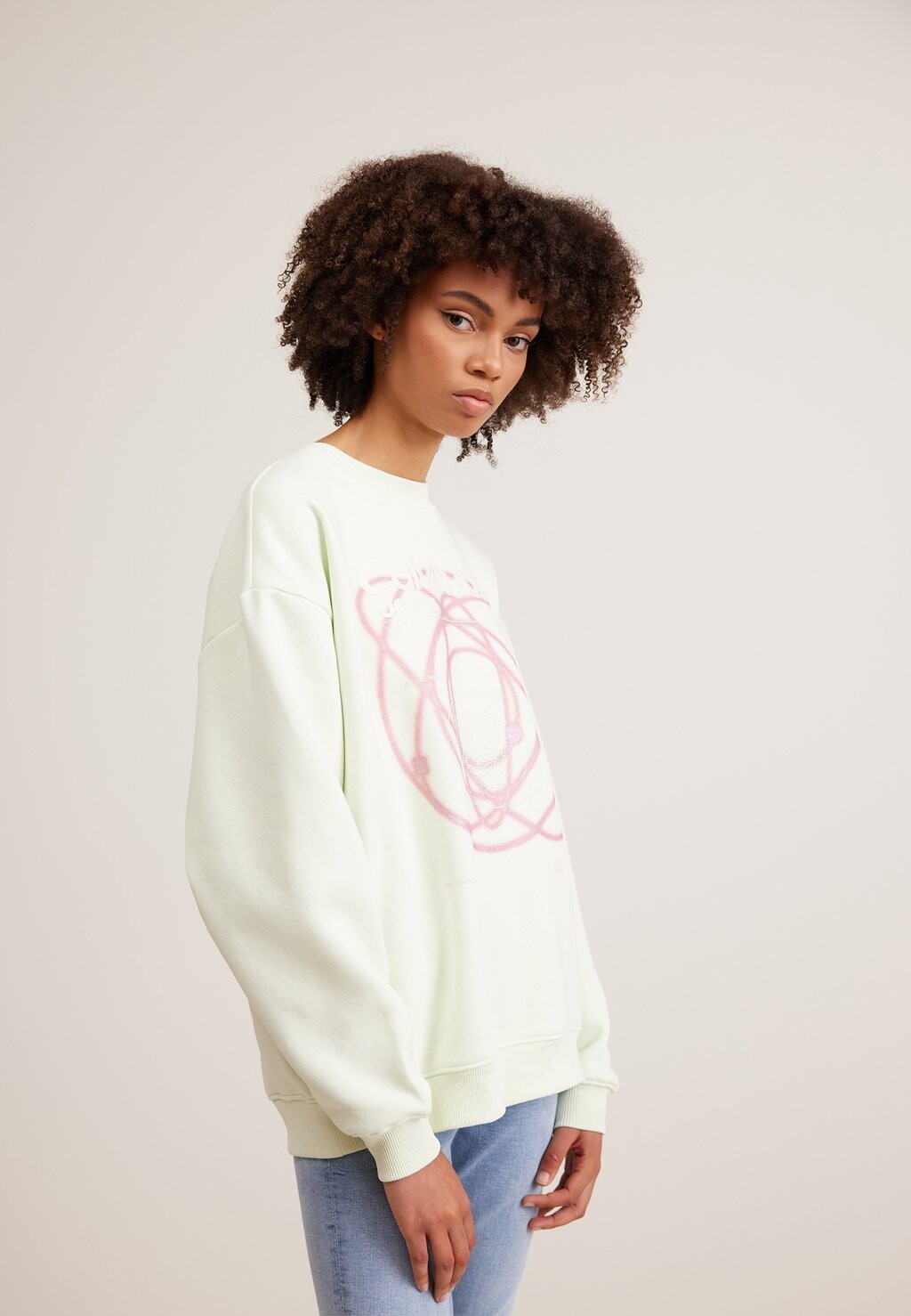 

Толстовка Calvin Klein Jeans Galaxy Boyfriend Crewneck, зеленый, Зеленый;серый