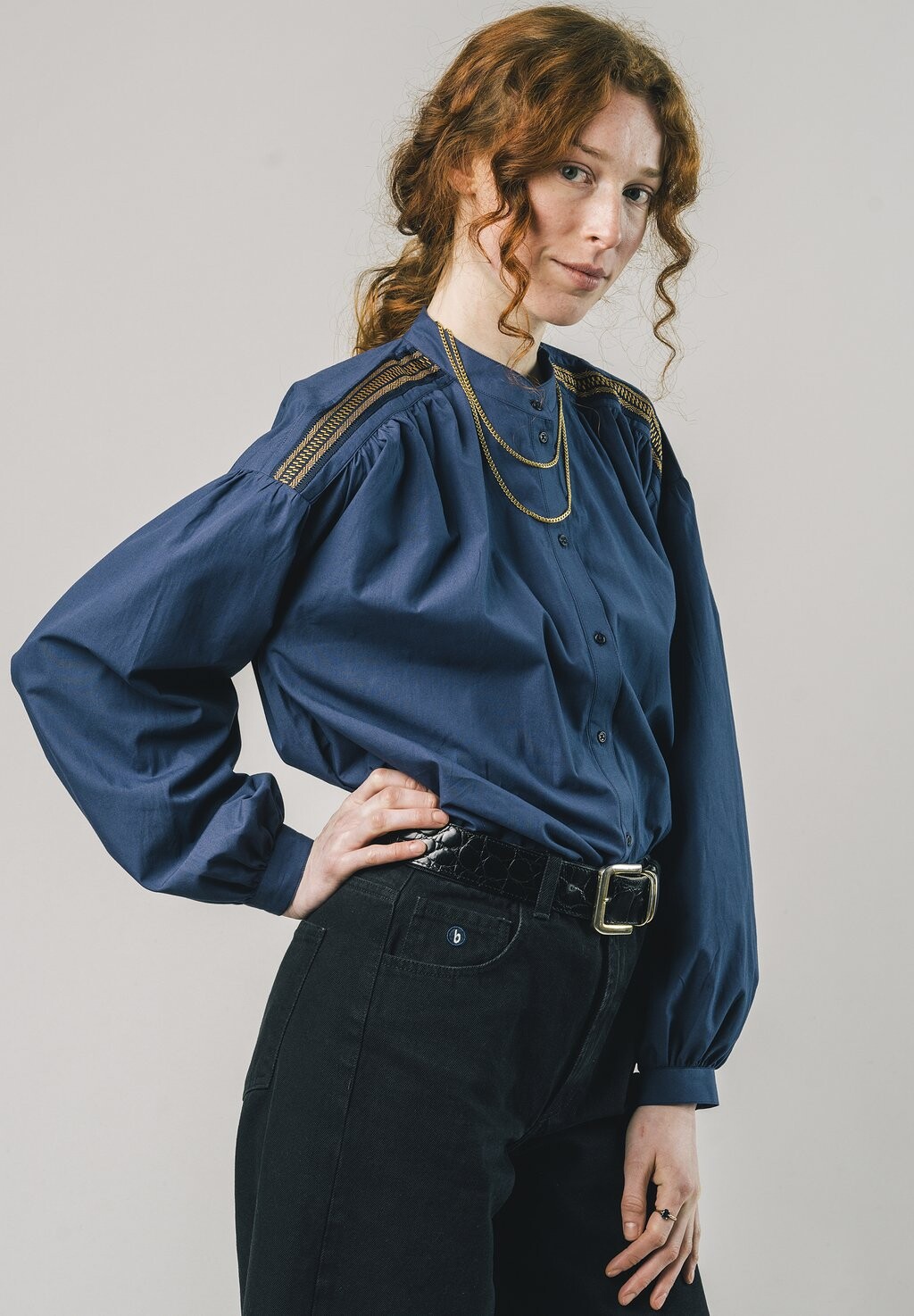 

Рубашка Brava Fabrics с круглым вырезом, синий
