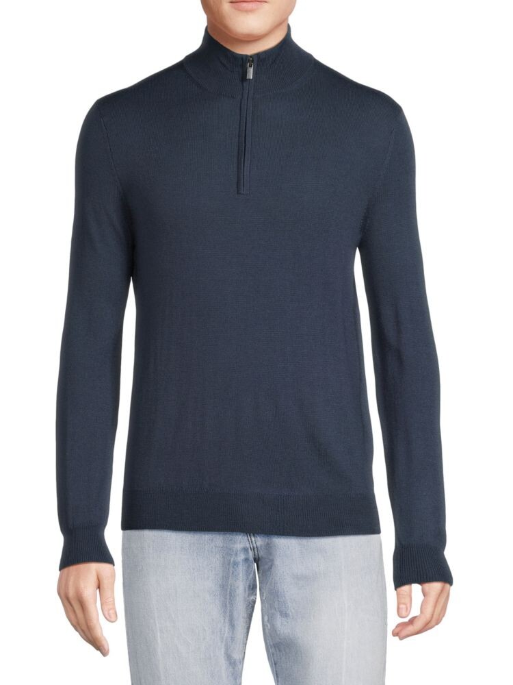 

Свитер Essential из мериносовой шерсти с молнией на четверть Saks Fifth Avenue, цвет Dusty Blue