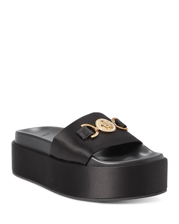 

Женские шлепанцы без застежки на платформе Versace