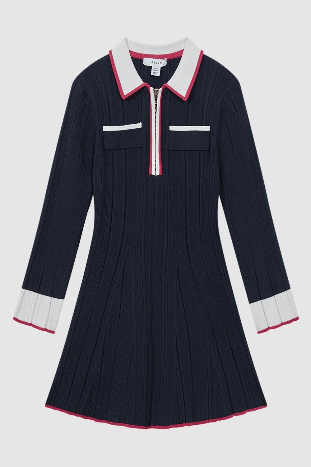 

Мини платье Annie в рубчик с цветными блоками Reiss, синий