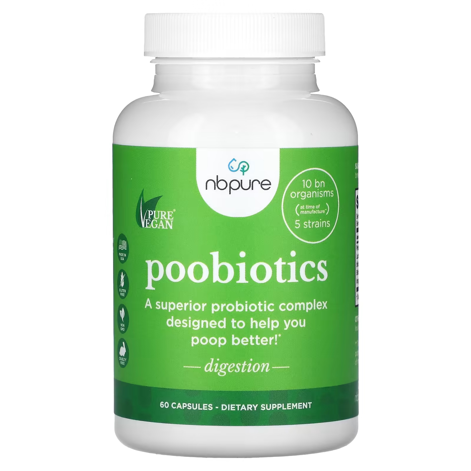 Пищевая добавка NB Pure Poobiotics, 60 капсул