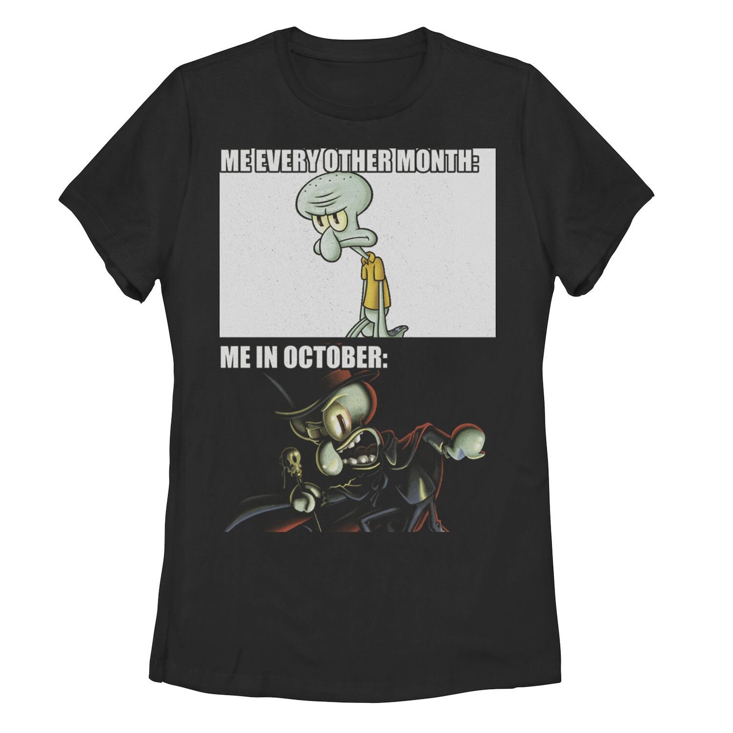 

Детская футболка Nickelodeon Spongebob Squarepants Squidward October Meme с графическим рисунком Licensed Character