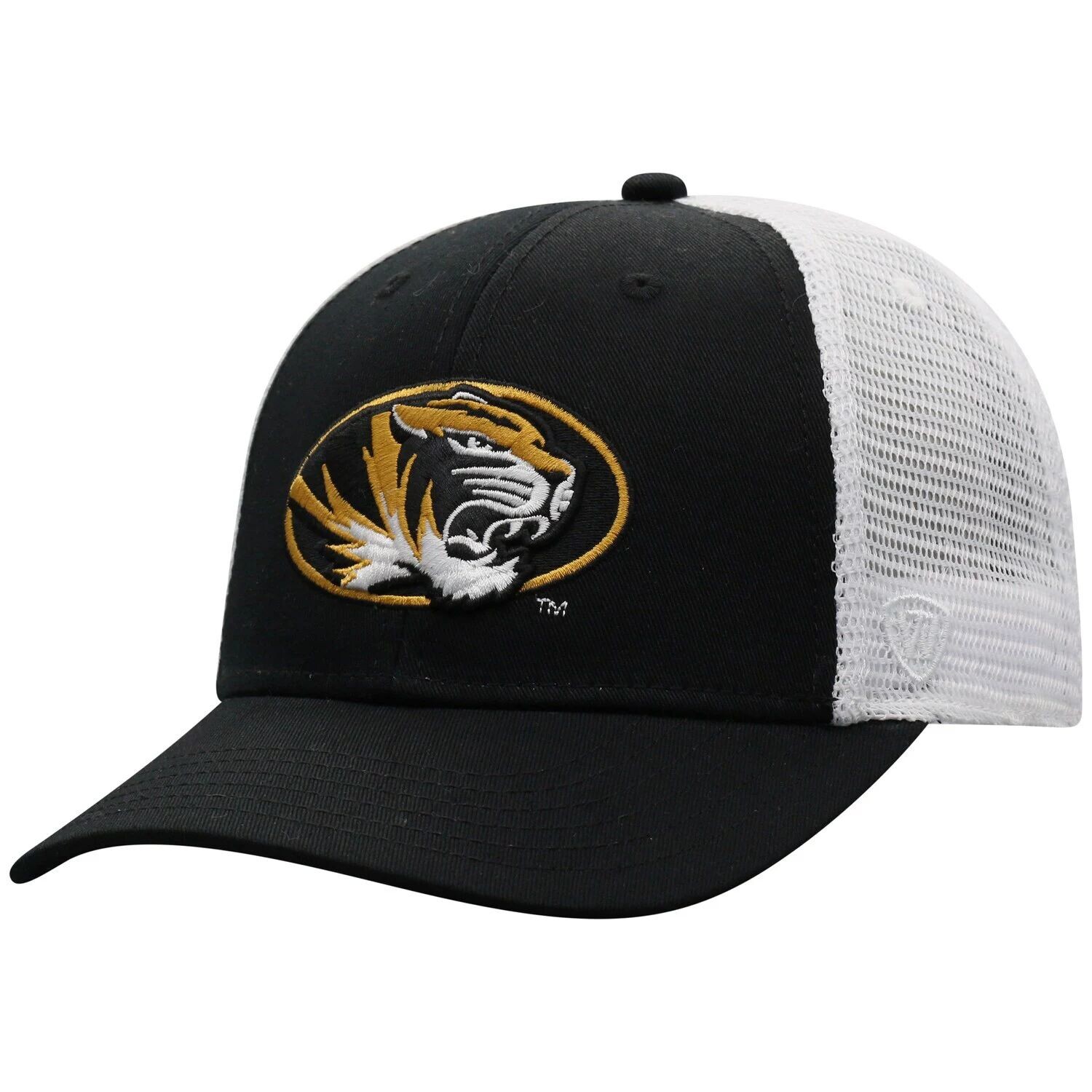 

Мужская черно-белая кепка Top of the World Missouri Tigers Trucker Snapback