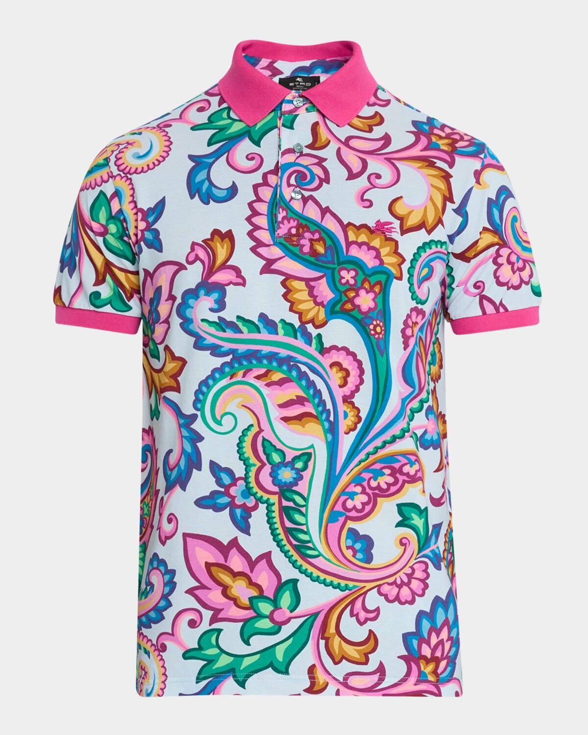 

Мужская рубашка-поло с пейсли Etro, цвет Print On Blue Base 2