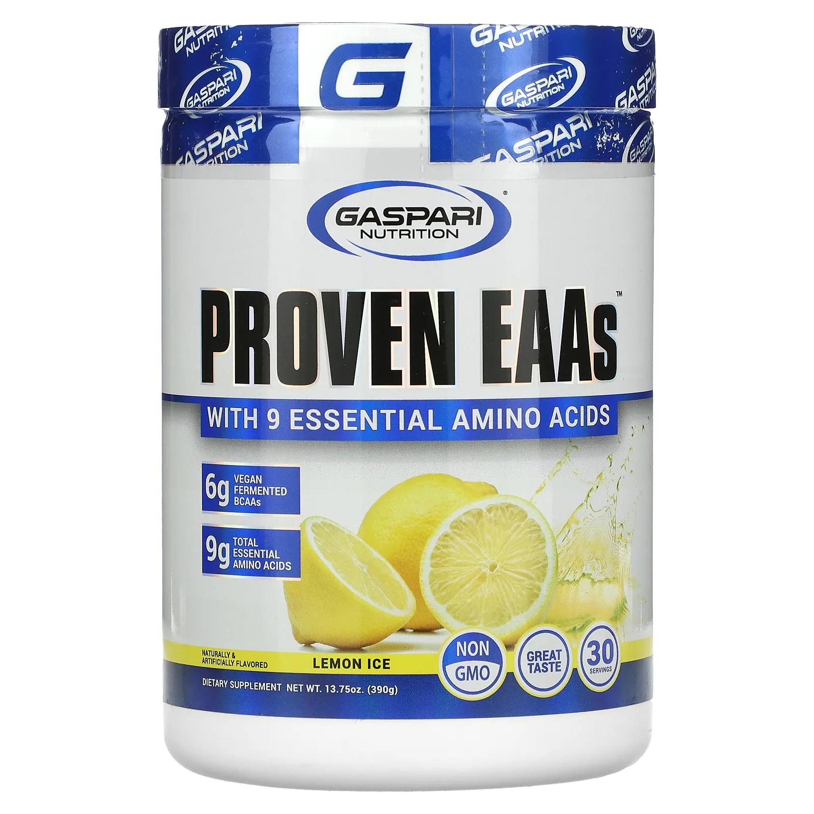 Gaspari Nutrition Проверенные EAA лимонный лед 390 г (13,75 унции)