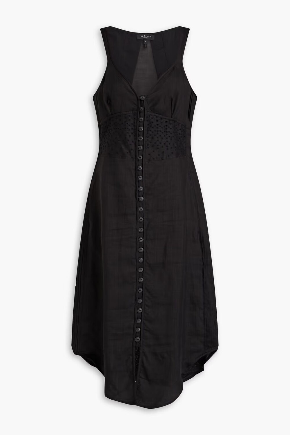 

Платье миди Criseli с вышивкой английской рами Rag & Bone, черный