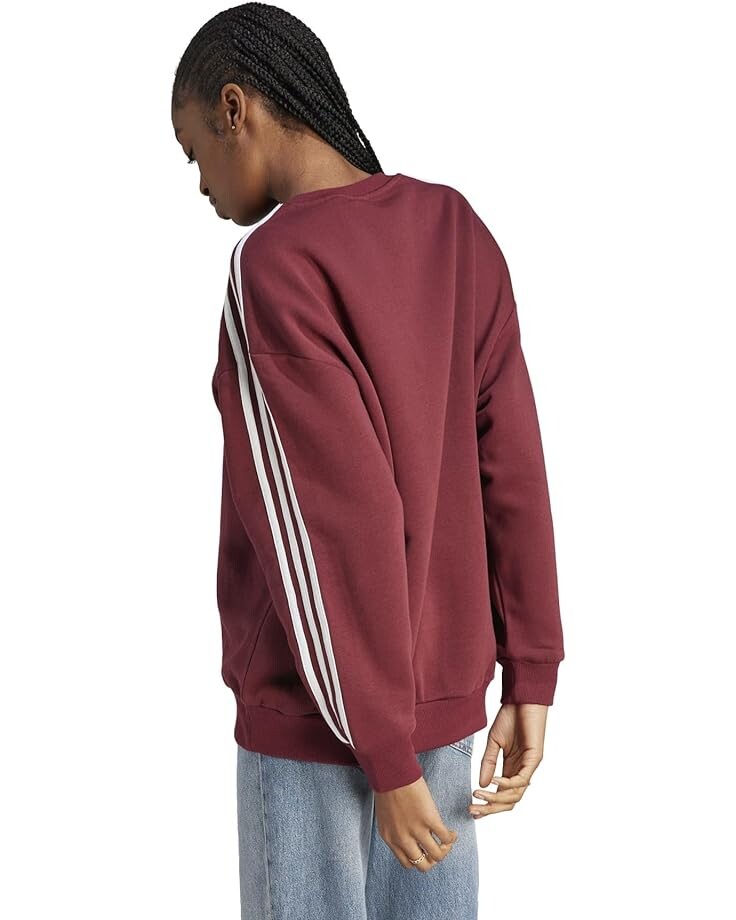 

Толстовка Adidas 3-Stripes Fleece Oversize Sweatshirt, цвет Shadow Red/White