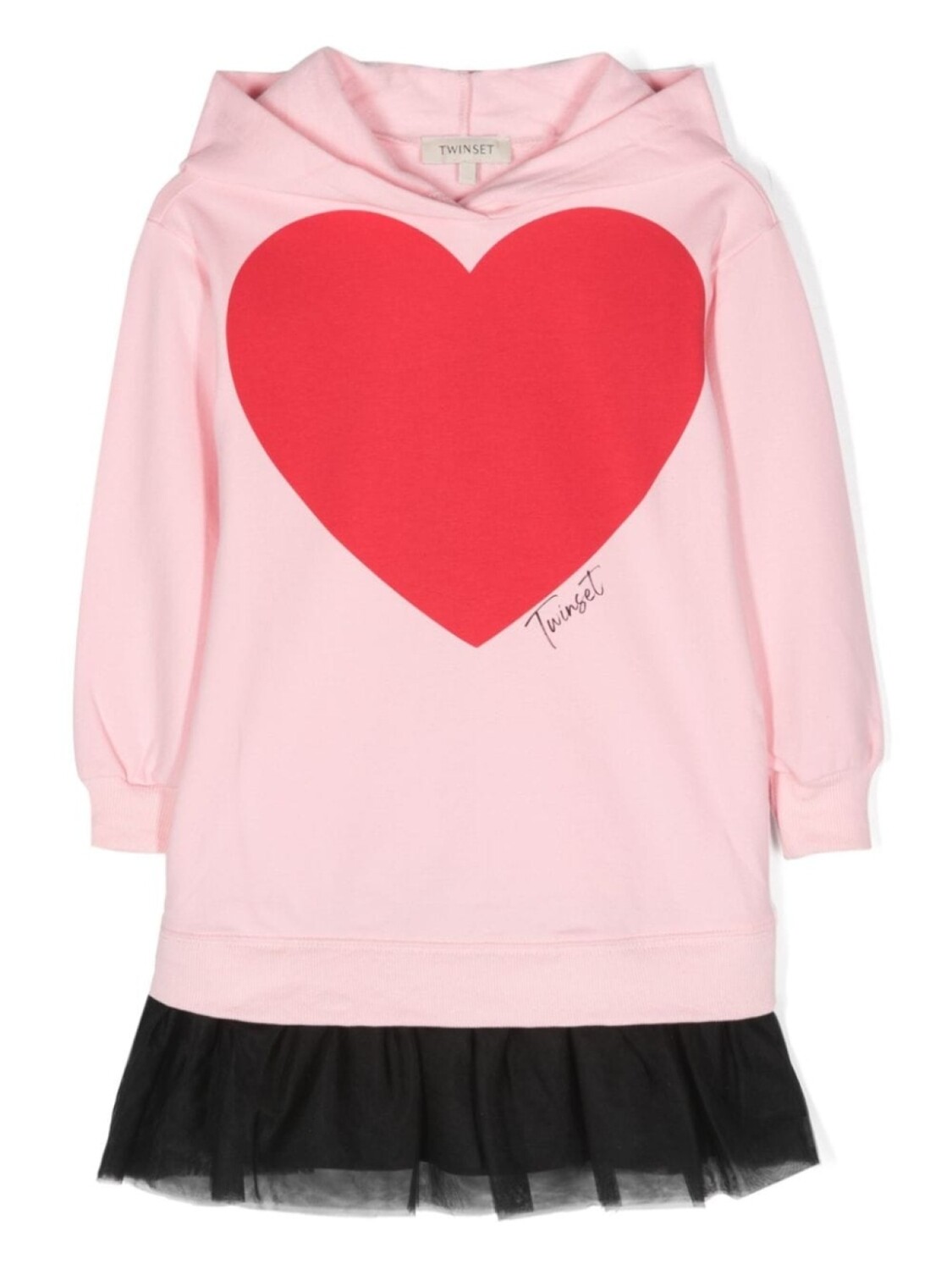 

TWINSET Kids платье мини с капюшоном, розовый