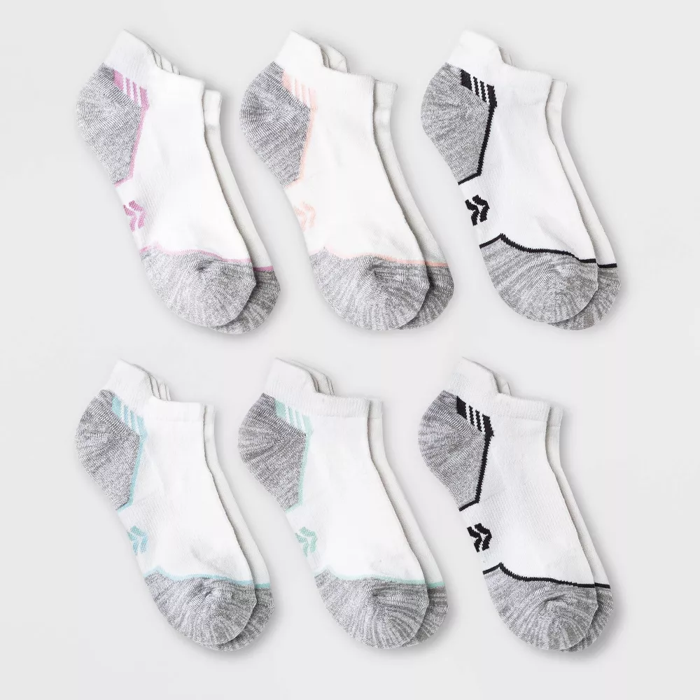 

Женские мягкие спортивные носки Active Striped 6 пар без язычка - All In Motion, цвет White