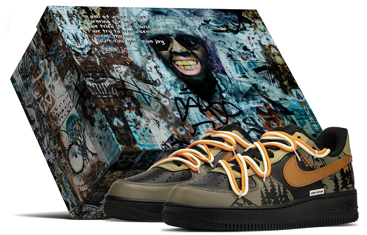 

Кроссовки Nike Air Force 1 Skateboarding Shoes Unisex Low-top Black/orange, черный