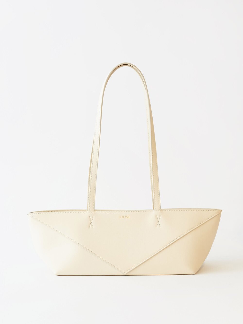 

Миниатюрная кожаная сумка через плечо puzzle fold LOEWE, белый