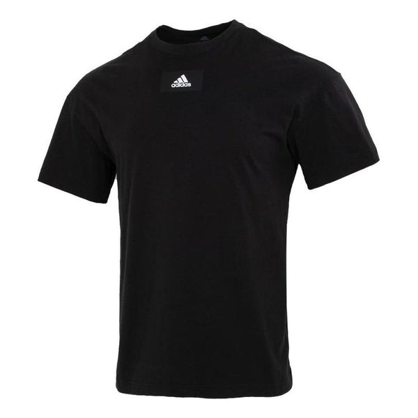Футболка Men's adidas Printing Logo Solid Color Round Neck Pullover Short Sleeve Black T-Shirt, мультиколор