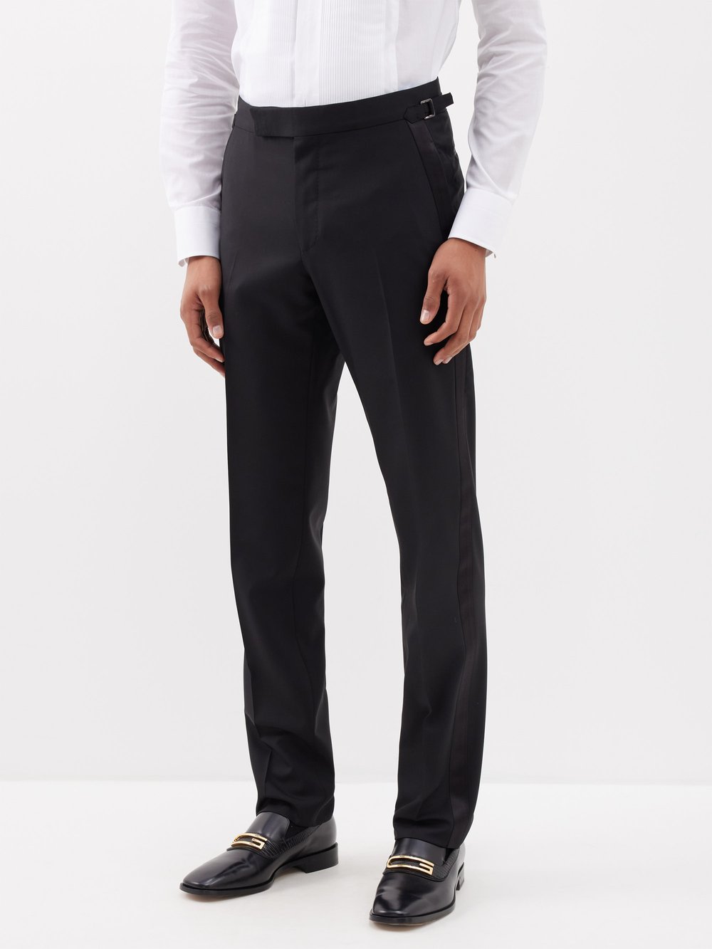 Шерстяные костюмные брюки o'connor super 120s Tom Ford, черный