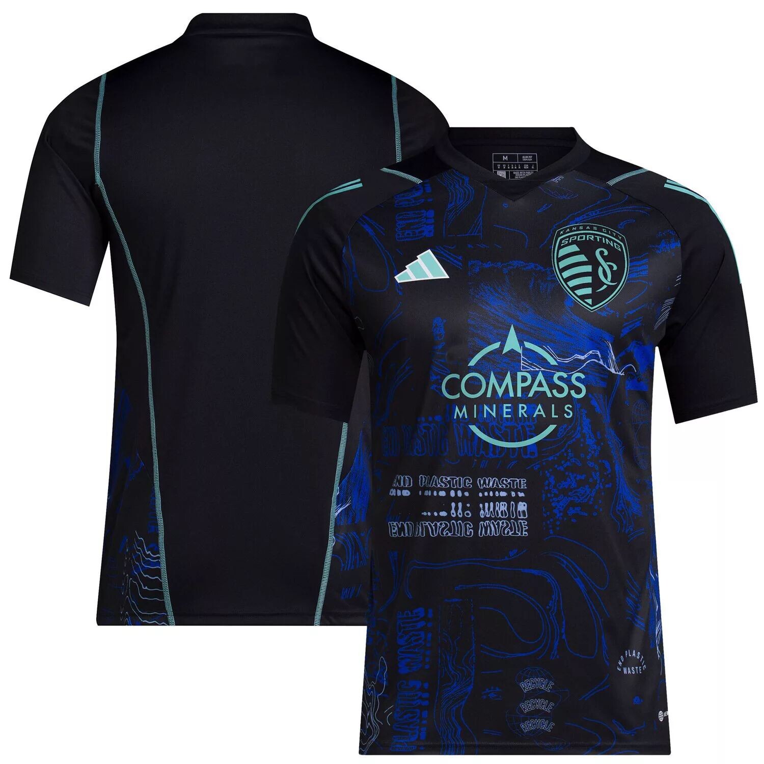 

Мужское джерси adidas Black Sporting Kansas City 2023 One Planet Replica
