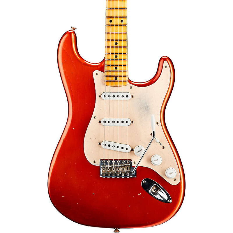

Электрогитара Fender Custom Shop 55 Dual-Mag Stratocaster Journeyman Relic Maple Fingerboard Limited Edition Electric Guitar Super Faded Aged Candy Apple Red