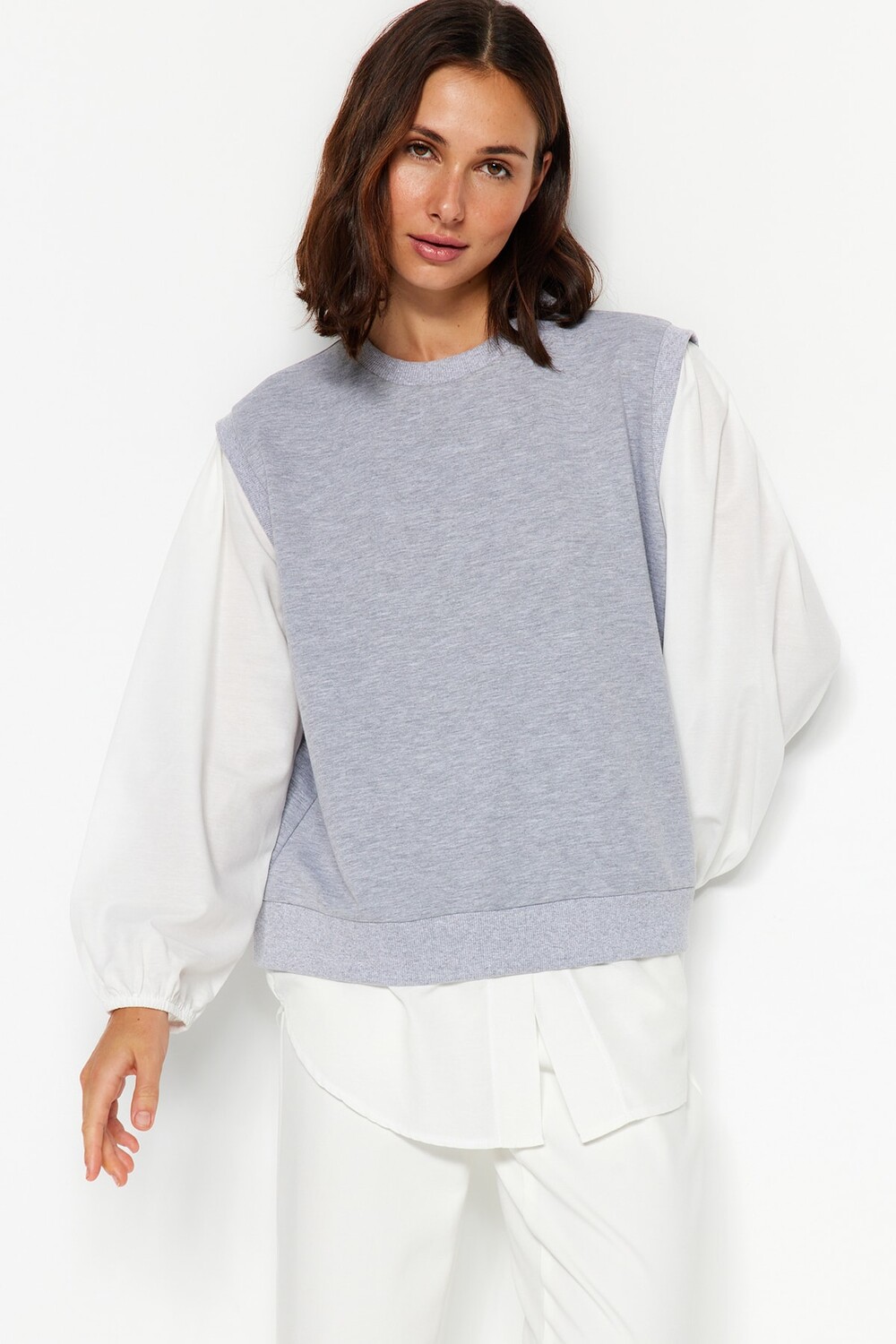 

Туника - Серый - Классический крой Trendyol Modest, серый