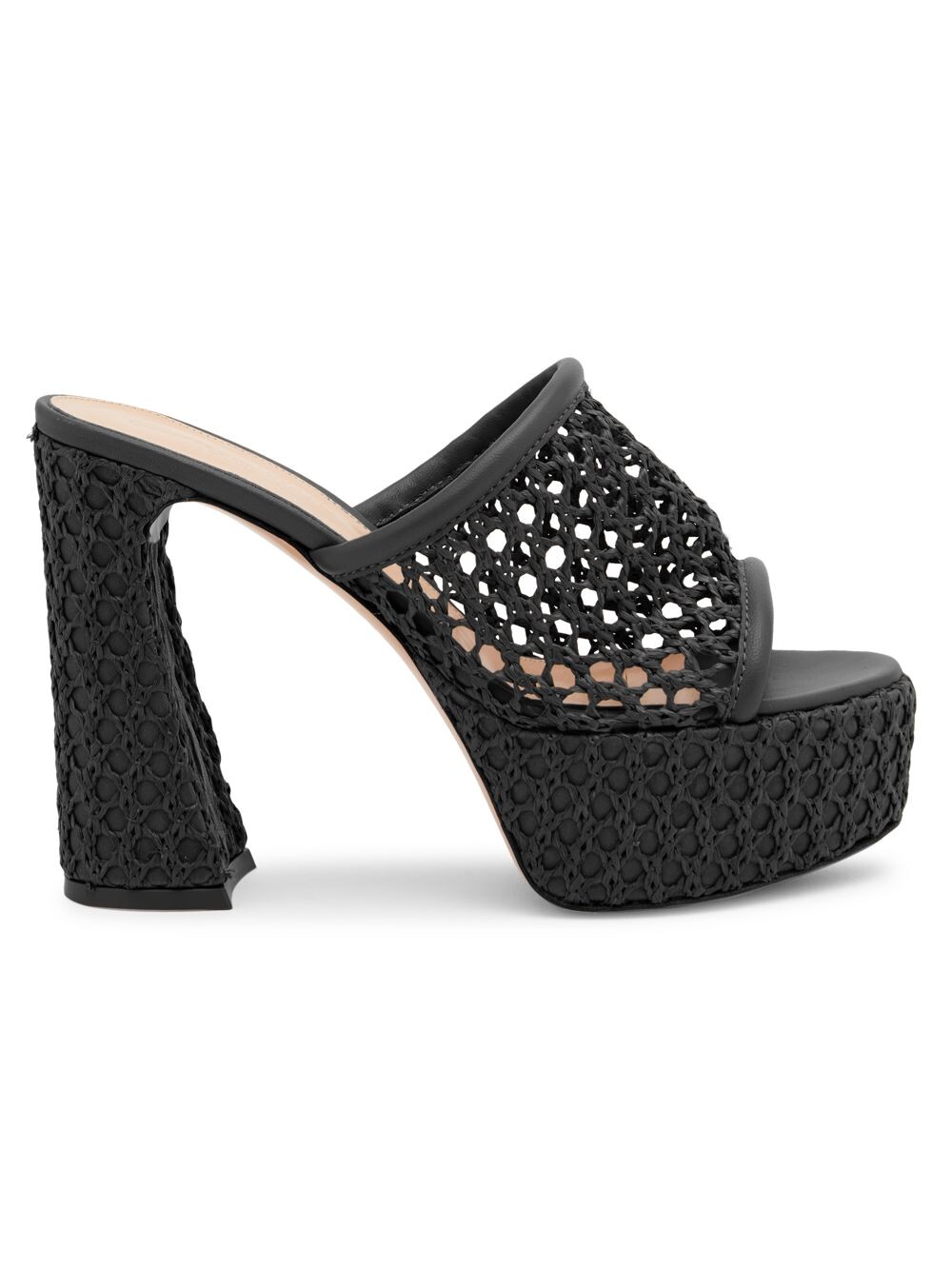 

Мюли Maiorca 70MM на платформе из рафии Gianvito Rossi, черный