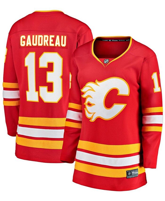 

Женская футболка Johnny Gaudreau Red Calgary Flames 2020/21, домашняя футболка игрока Premier Premier Fanatics, красный