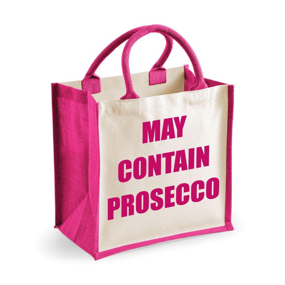 Средняя розовая джутовая сумка может содержать просекко 60 SECOND MAKEOVER, розовый