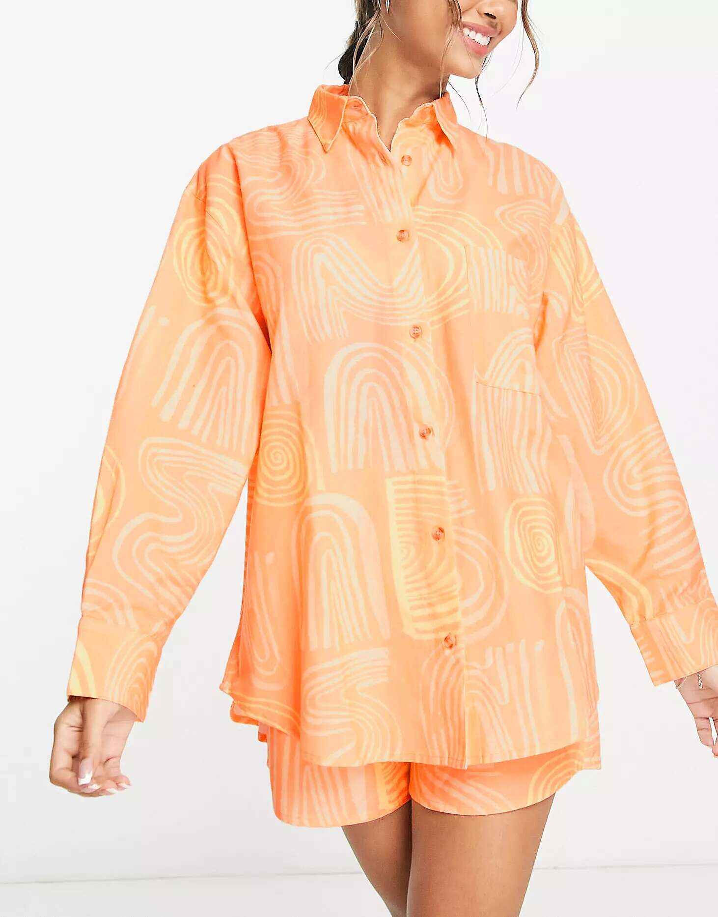 цена Оранжевая рубашка Damson Madder Skyla