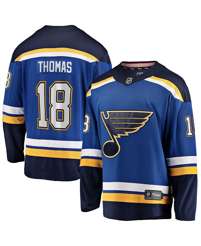 

Мужская синяя футболка с логотипом Robert Thomas St. Louis Blues Home Breakaway Player Fanatics, синий