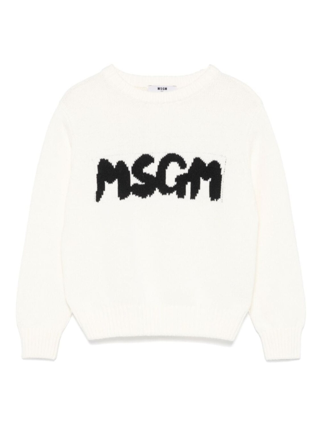 

MSGM Kids свитер с логотипом в технике интарсия, нейтральный цвет