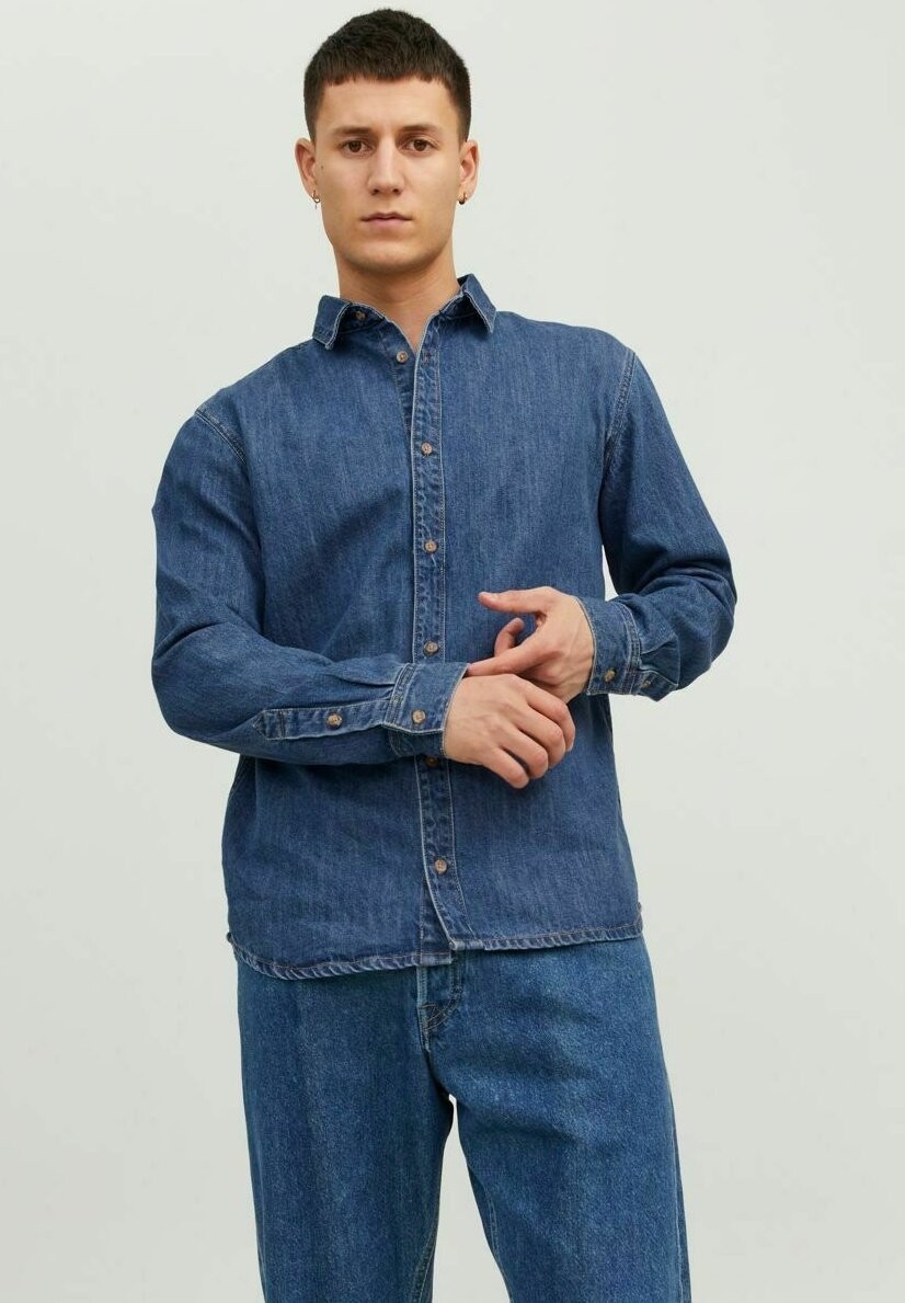 

Рубашка ГЕНРИ Jack & Jones, синий деним