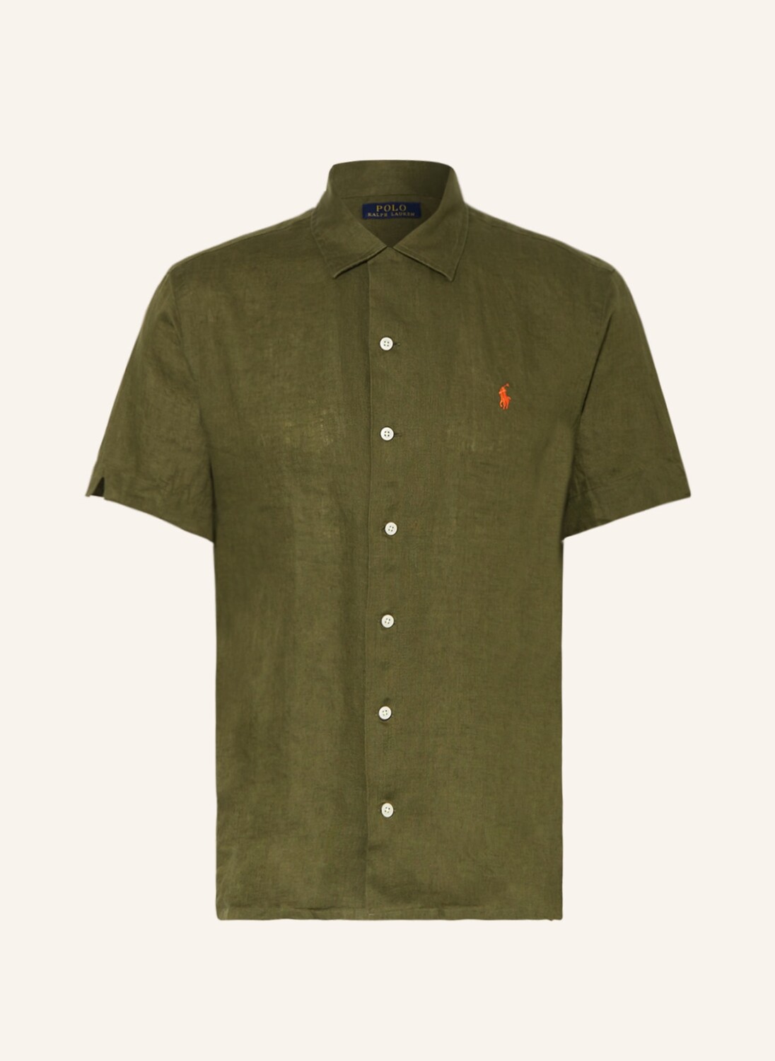 

Рубашка POLO RALPH LAUREN Kurzarm-Classic Fit aus Leinen, оливковый