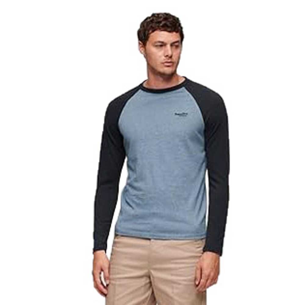 

Футболка Superdry Essential Baseball Long Sleeve Crew Neck, синий