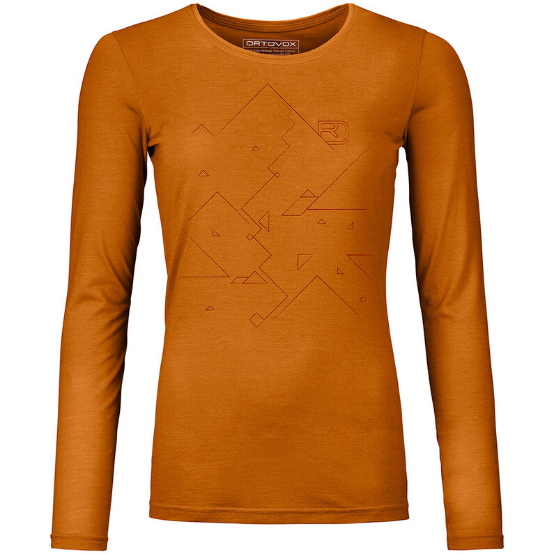 

Женская футболка 185 Merino Tangram с длинным рукавом Ortovox, оранжевый