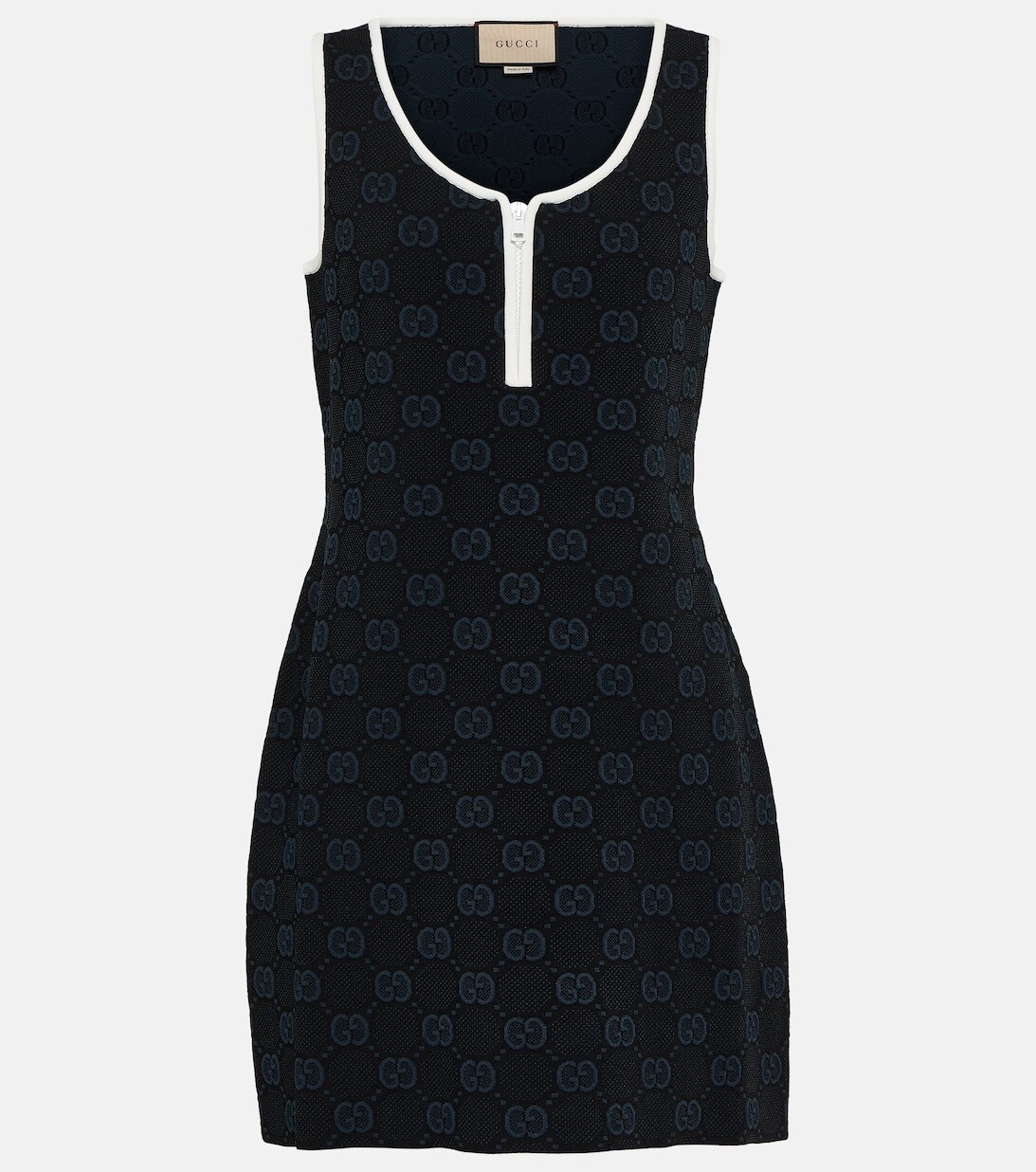 

Платье мини из жаккардового джерси с узором GG Gucci, черный