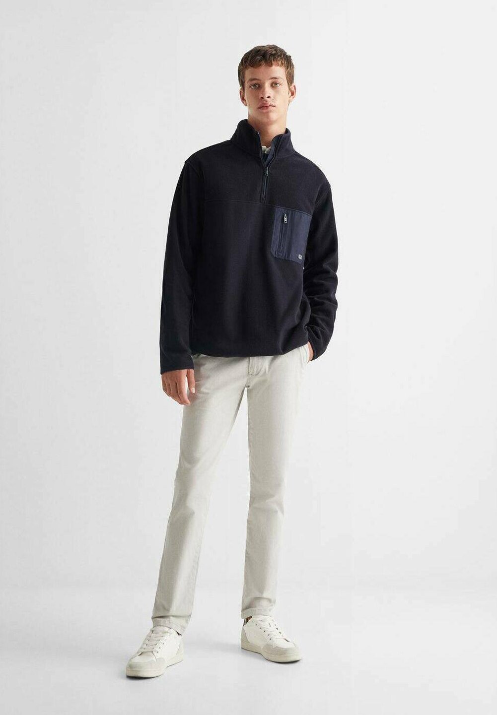 

Флисовый свитер Mango Kids, цвет dark navy