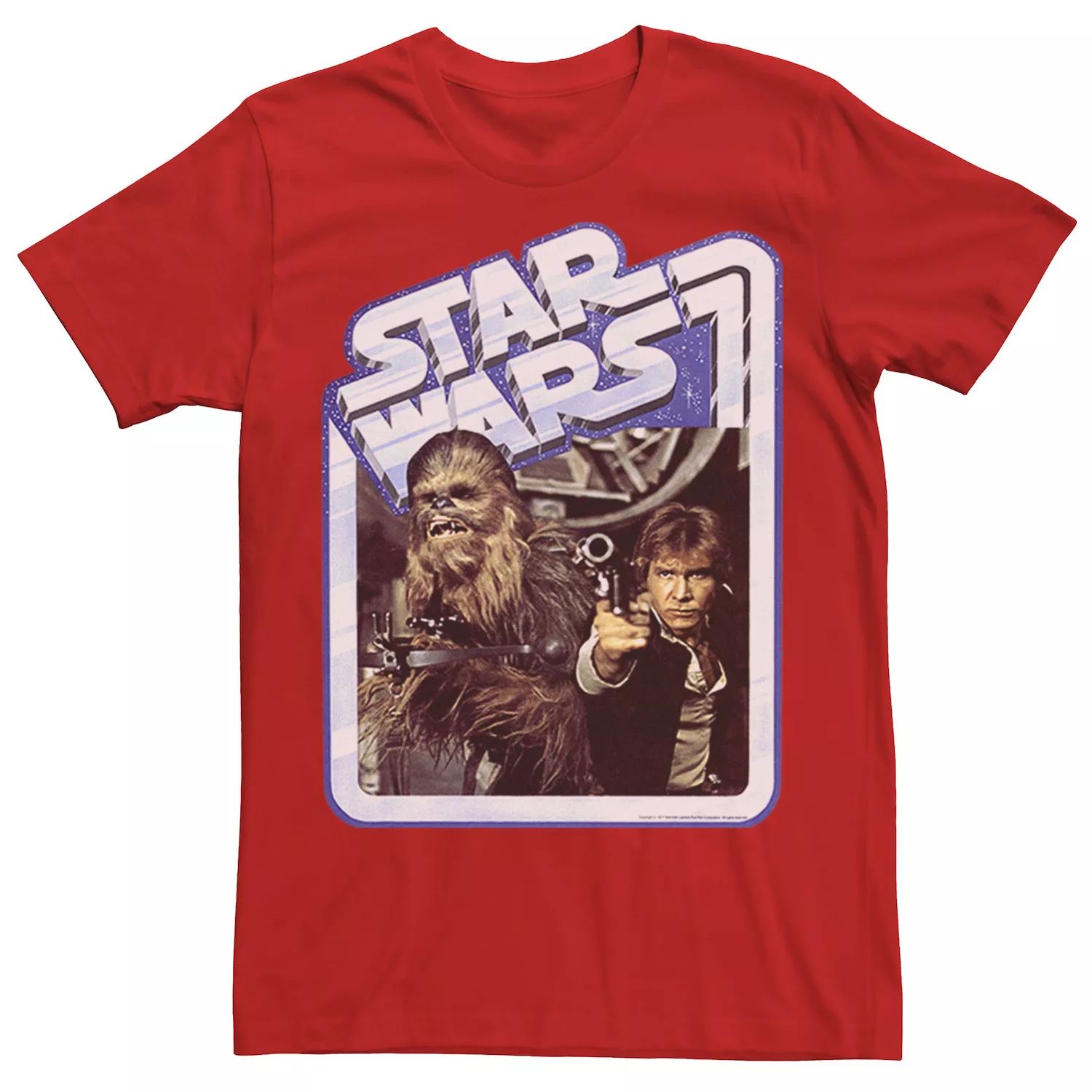 Мужская футболка с хромированной каймой Chewie «Хан Соло» по мотивам «Звездных войн» Star Wars, красный