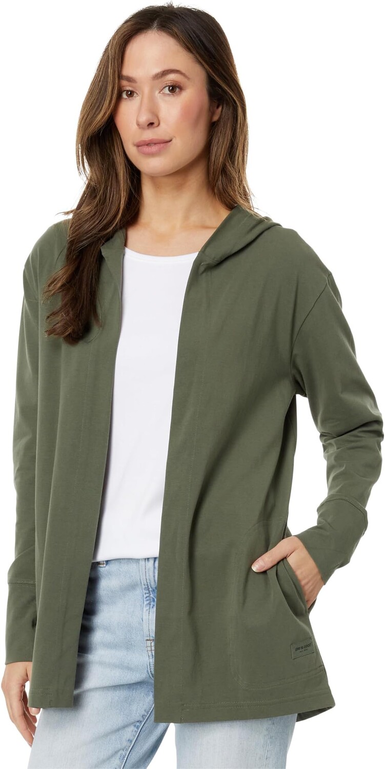 

Свитер Solid Crusher-Flex Cardigan Life is Good, цвет Dark Moss Green