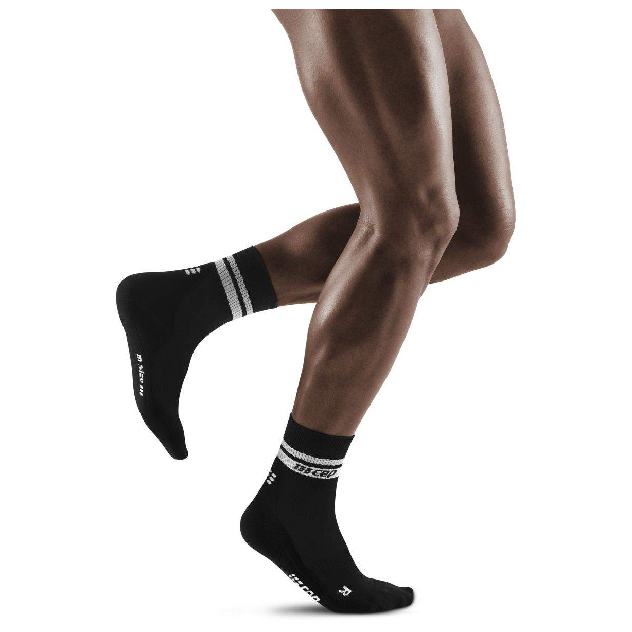 Компрессионные носки Cep Classic 80's Socks Mid Cut, цвет Black/White