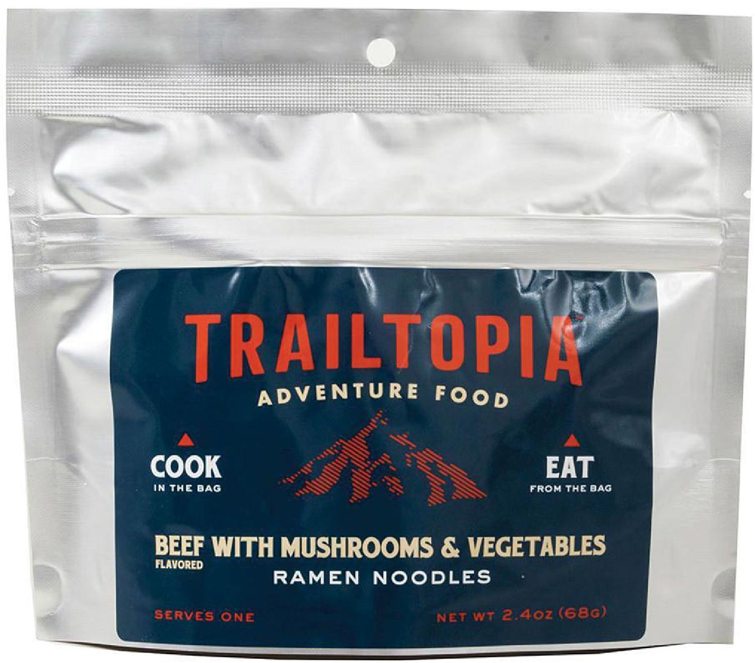 Лапша рамэн со вкусом говядины, грибами и овощами — 1 порция Trailtopia лапша карри рамен – 1 порция trailtopia